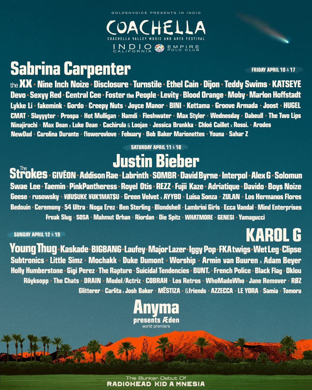 Coachella 2026 Lineup
