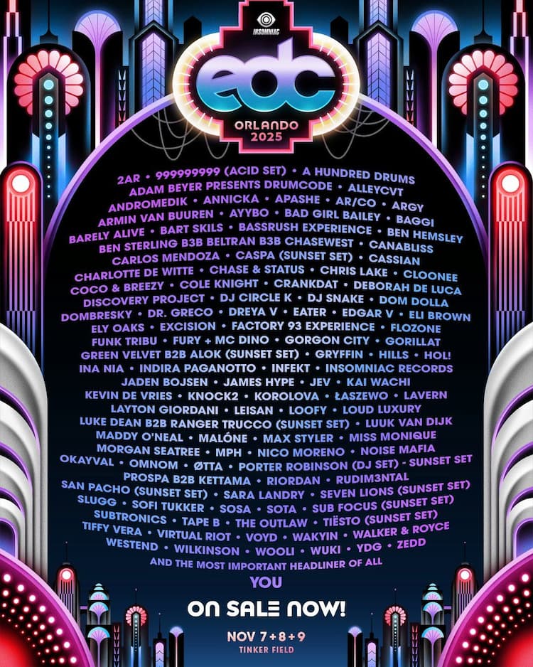 EDC Orlando 2025 Lineup