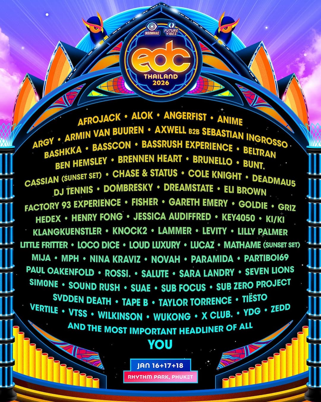 EDC Thailand 2026 Lineup