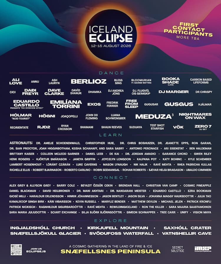 Iceland Eclipse 2026 Lineup