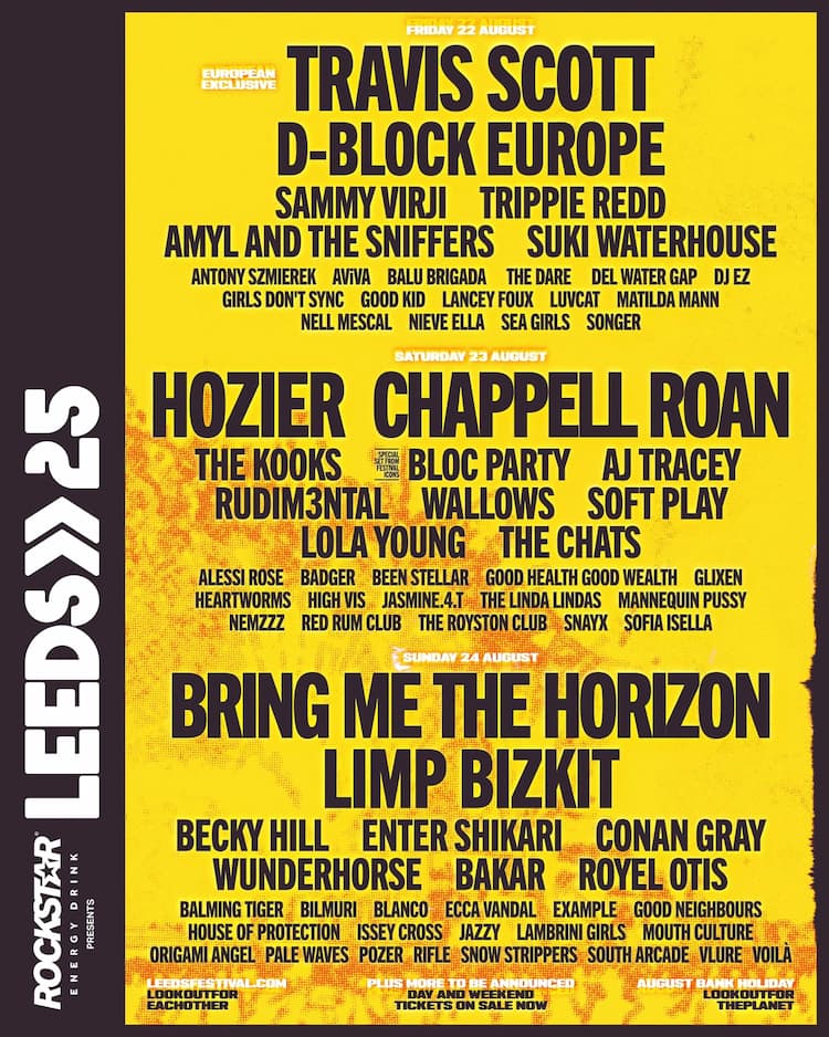 Leeds Festival 2025 Lineup