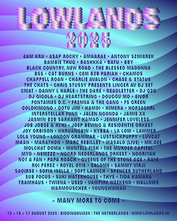 Lowlands Festival 2025 Lineup