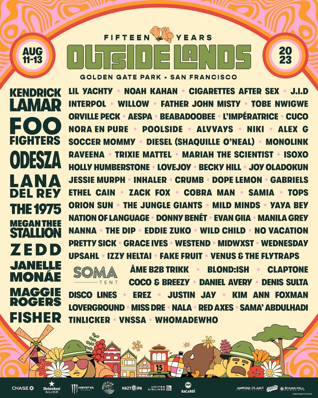 Outside Lands Music Festival 2023 Lineup