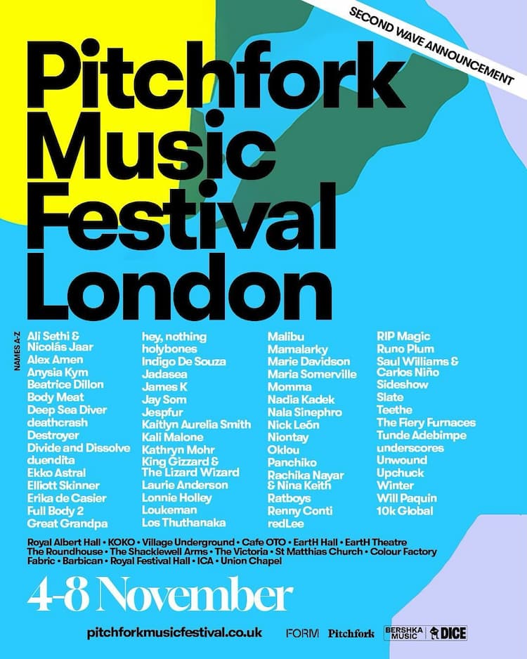 Pitchfork Music Festival London 2025 Lineup