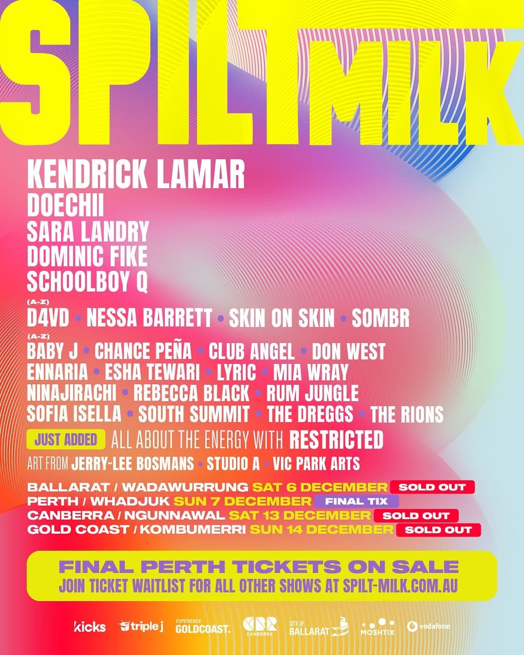 Spilt Milk 2025 Lineup