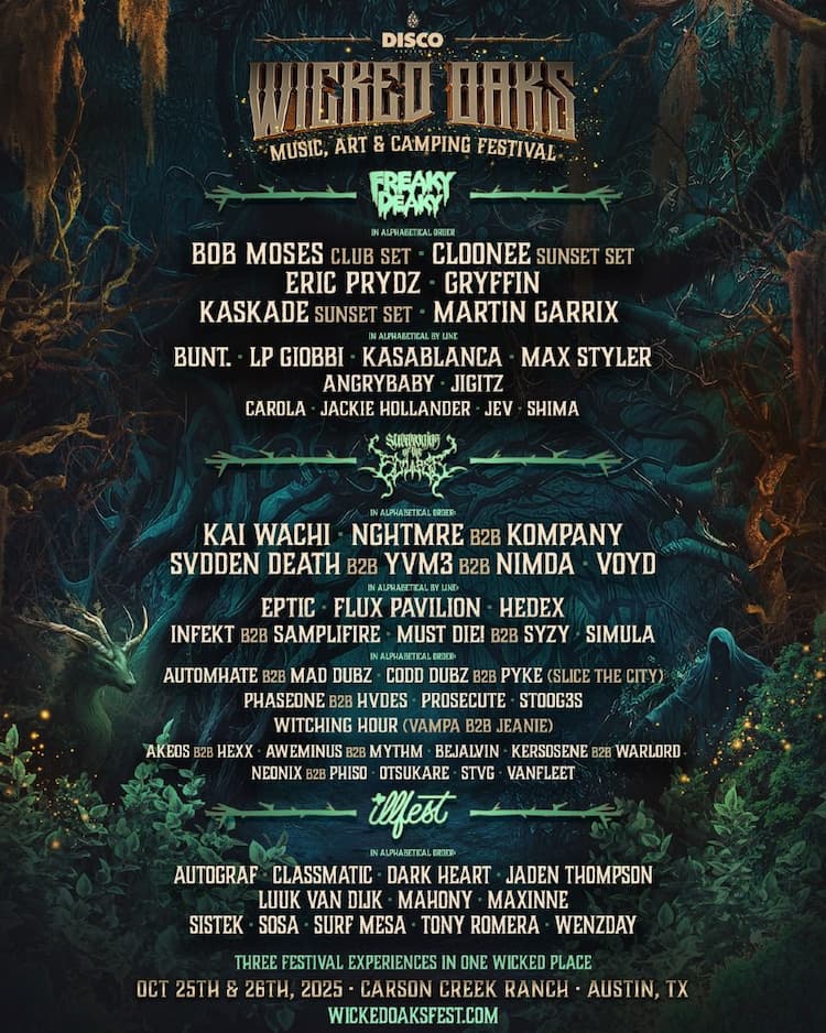 Wicked Oaks Festival 2025 Lineup