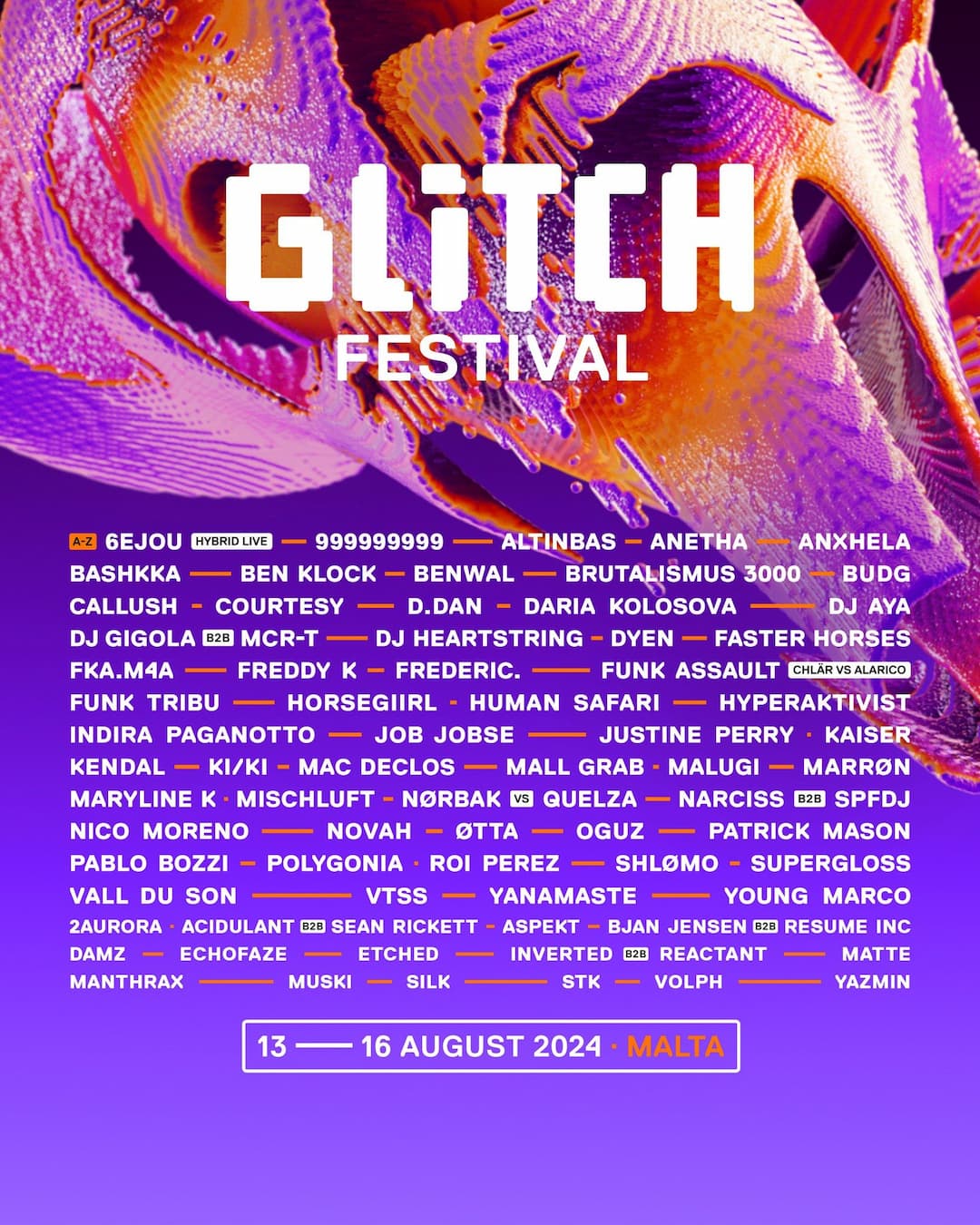 Glitch Festival 2024 Lineup